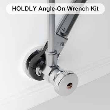 Plumbing Tools Angle Stop Wrench Kit, Angle-on Wrench Professional Plumber Wrench Tools for Installing New Compression Angle Stop and Removing the Compression Ring (Silver-Angle Stop Wrench Kit)