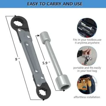 Plumbing Tools Angle Stop Wrench Kit, Angle-on Wrench Professional Plumber Wrench Tools for Installing New Compression Angle Stop and Removing the Compression Ring (Silver-Angle Stop Wrench Kit)