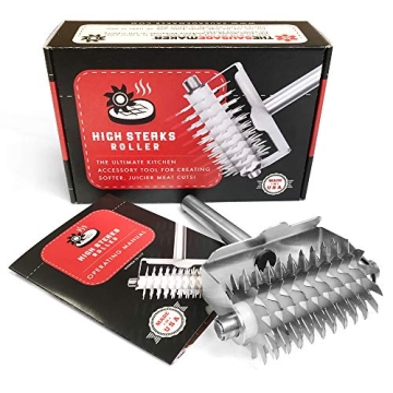 The Sausage Maker - High Steaks Roller Meat Tenderizer Tool (Manual) Razor Sharp Stainless-Steel Rol...