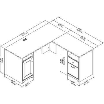 Bush Furniture Cabot White L Shaped Computer Desk