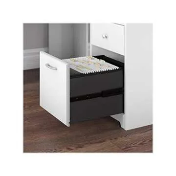 Bush Furniture Cabot White L Shaped Computer Desk
