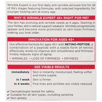 L'Oreal Paris Wrinkle Expert 45+ Anti-Aging Face Moisturizer with Retino-Peptide, Non-Greasy, Suitable for Sensitive Skin, 1.7 fl. Oz