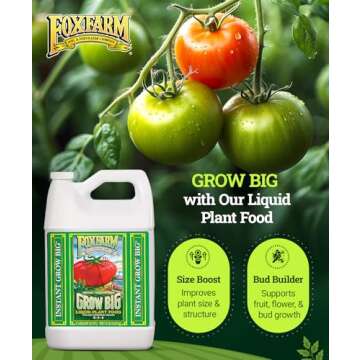 FoxFarm Grow Big Liquid Plant Food - Bloom Fertilizer for Flowers, Fruits, and Vegetables, Perfect f...