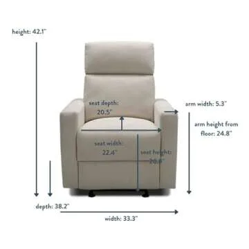 Nurture& The Glider Premium Power Recliner Nursery Glider Chair with Adjustable Head Support | Desig...