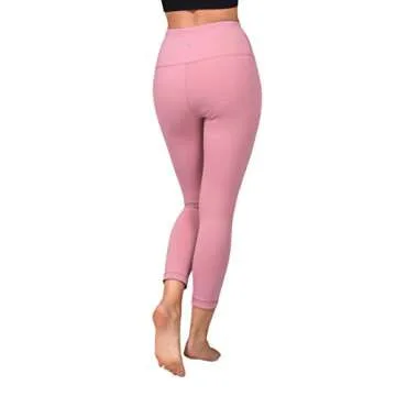 90 Degree By Reflex High Waist Squat Proof Capris - 22” Interlink Workout Capris - French Pink - Small