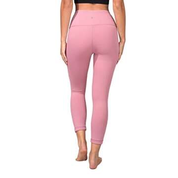 90 Degree By Reflex High Waist Squat Proof Capris - 22” Interlink Workout Capris - French Pink - Small
