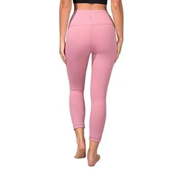 90 Degree By Reflex High Waist Squat Proof Capris - 22” Interlink Workout Capris - French Pink - Small