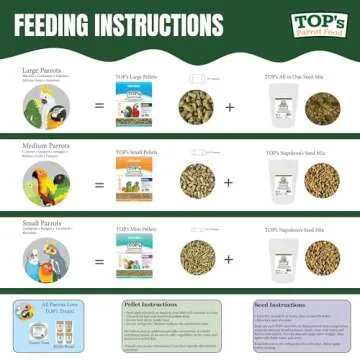 TOP's Parrot Food Bird Pellets for Small Hookbills - Non-GMO, Peanut Soy & Corn Free, USDA Organic Certified (1lb)