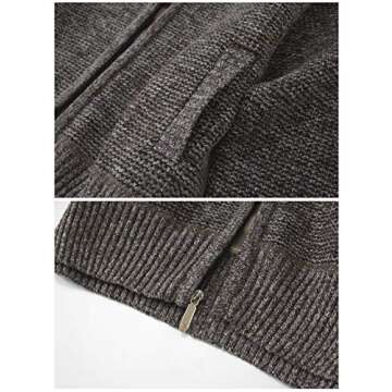 Gioberti Boy's Knitted Full Zip Cardigan Sweater with Soft Brushed Flannel Lining, Melange Coffee, Size 4