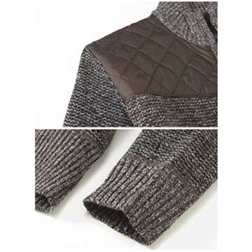 Gioberti Boy's Knitted Full Zip Cardigan Sweater with Soft Brushed Flannel Lining, Melange Coffee, Size 4