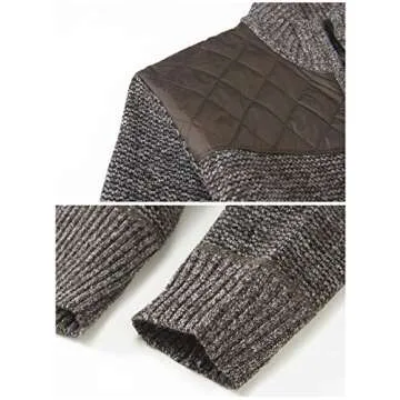 Gioberti Boy's Knitted Full Zip Cardigan Sweater with Soft Brushed Flannel Lining, Melange Coffee, Size 4