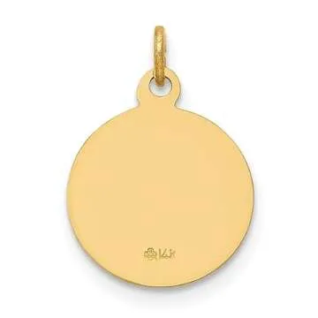 IceCarats 14K Gold Guardian Angel Medal Necklace