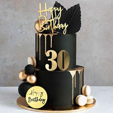 25 PCS Elegant Birthday Cake Topper Set for All Ages