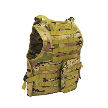 FixtureDisplays® Adjustable Airsoft Vest Paintball Vest Tan Vest 20-24" H, Up to 50" Waist Circumference 16939-NF