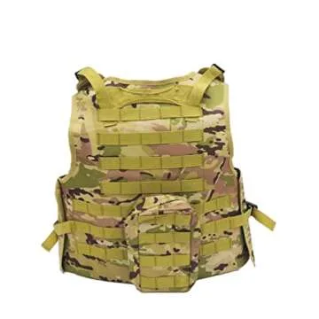 FixtureDisplays® Adjustable Airsoft Vest Paintball Vest Tan Vest 20-24" H, Up to 50" Waist Circumference 16939-NF