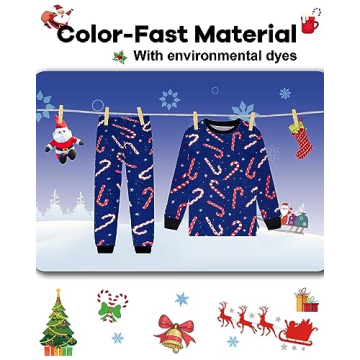 DAUGHTER QUEEN Boys Christmas Pajamas Set 100% Cotton Cozy Jammies