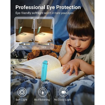 Rechargeable Book Light - Adjustable Brightness Clip-On