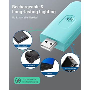 Rechargeable Book Light - Adjustable Brightness Clip-On