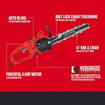 CRAFTSMAN 14 Inch 8 Amp Electric Chainsaw for Home Use