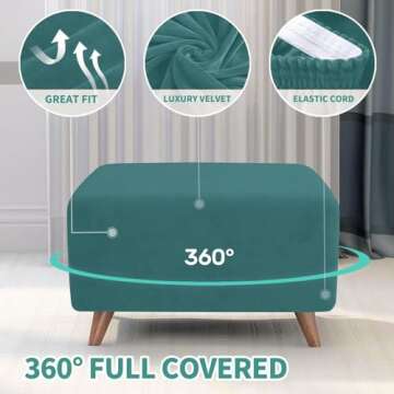 MAXIJIN Velvet Ottoman Slipcover for Elegant Home Style