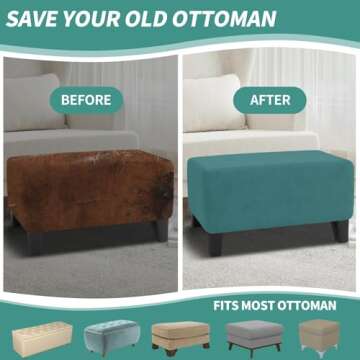 MAXIJIN Velvet Ottoman Slipcover for Elegant Home Style