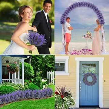 Ouddy Decor 12 Bundles Artificial Lavender Flowers - Lifelike Purple
