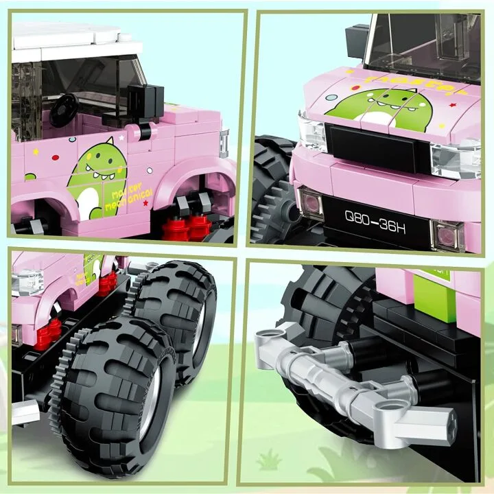 Funbud Pink RC Car Building Toys for Kids Ages 6-12