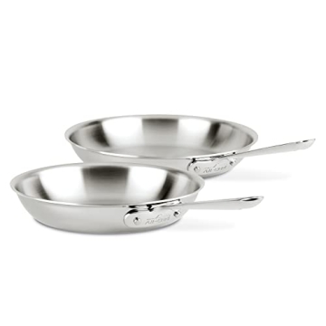 All-Clad D3 3-Ply Stainless Steel Fry Pan Set 10, 12 Inch - Durable Kitchen Cookware