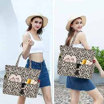 Waterproof Beach Tote Pool Bags Women Ladies Large Gym Tote Carry On Bag With Wet Compartment for We...