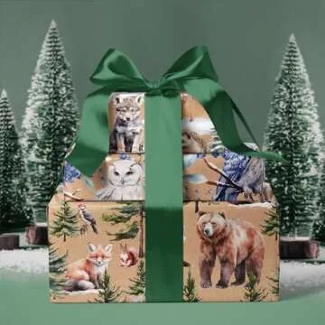 Elegant Kraft Christmas Wrapping Paper Rolls for Gifting