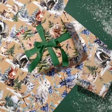 Elegant Kraft Christmas Wrapping Paper Rolls for Gifting