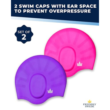 Silicone Swim Caps for Long Hair - Waterproof & Comfortable 2-Pack