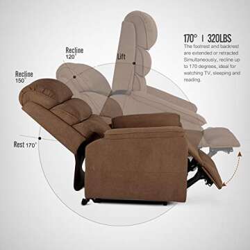 Esright Electric Power Recliner Lift Chair Microfiber Lift Recliner for Elderly, Heat/Vibration/Massage/Remote Control