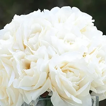 Enova Floral 18 Pieces Artificial Silk Roses in Glass Vase