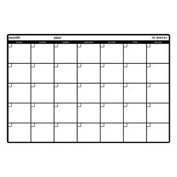 Peel and Stick Whiteboard Calendar, Large Monthly Calendar, 24 x 36 in - Stain Proof White Board Wall Organizer, and Reusable Adhesive Backing