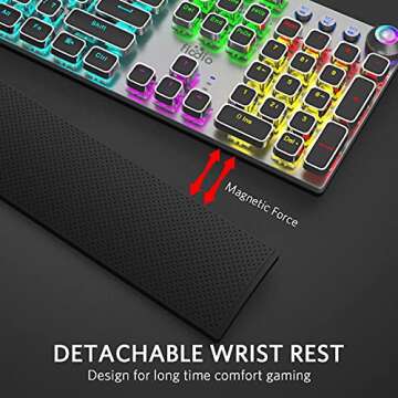Fiodio Mechanical Gaming Keyboard with LED Rainbow Lights