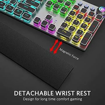 Fiodio Mechanical Gaming Keyboard with LED Rainbow Lights