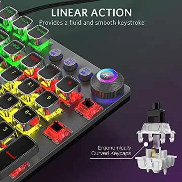 Fiodio Mechanical Gaming Keyboard with LED Rainbow Lights