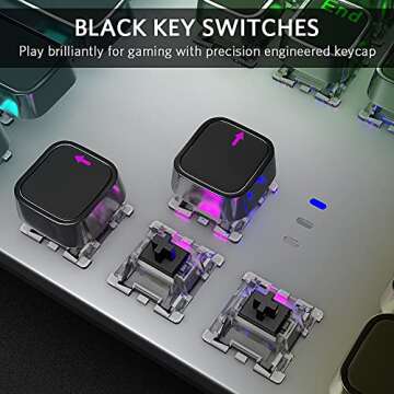 Fiodio Mechanical Gaming Keyboard with LED Rainbow Lights