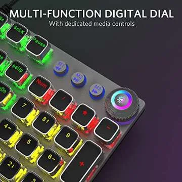 Fiodio Mechanical Gaming Keyboard with LED Rainbow Lights