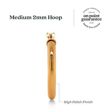 KEZEF 14K Real Gold Hoop Earrings for Women - Stylish & Hypoallergenic