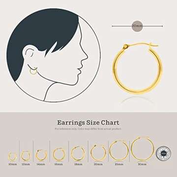 KEZEF 14K Real Gold Hoop Earrings for Women - Stylish & Hypoallergenic