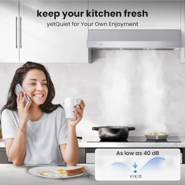 VIKIO HOME Under Cabinet Range Hood 30 Inch, 390 CFM Dual-Motor Kitchen Vent with LED Lights, Button Control, Ducted Vent Hood, Reusable 5-Layer Aluminum Filters, Stainless Steel