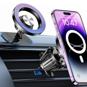 MagSafe Car Mount with 20 Strong Magnets & 360° Rotation