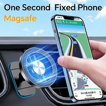 MagSafe Car Mount with 20 Strong Magnets & 360° Rotation