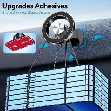MagSafe Car Mount with 20 Strong Magnets & 360° Rotation