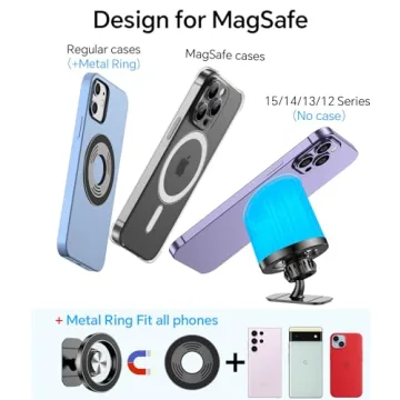 MagSafe Car Mount with 20 Strong Magnets & 360° Rotation