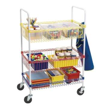 Colorations Heavy-Duty Classroom Art Cart for Versatile Storage