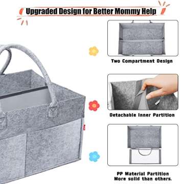 YaKuss Diaper Caddy Organizer - Stylish Baby Storage Solution