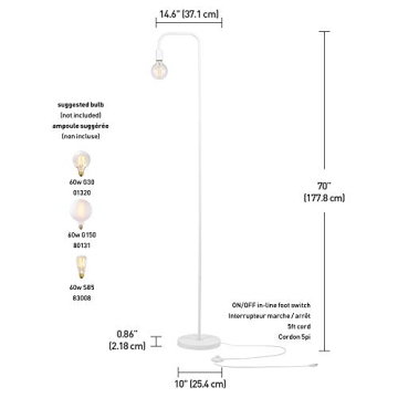 Globe Electric 70" Floor Lamp - Stylish Scandinavian Design